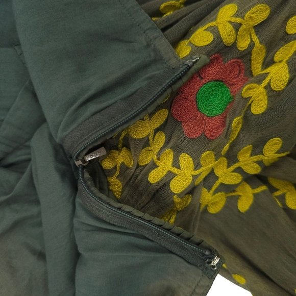 Nikka Strapless Floral Embroidered Top Mini Dress Womens Size 4 Side Zip - Picture 9 of 16